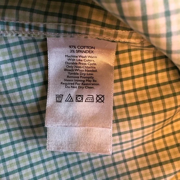 Eddie Bauer Woman’s Green/White Plaid Button-Up Shirt Size TL - Picture 7 of 7